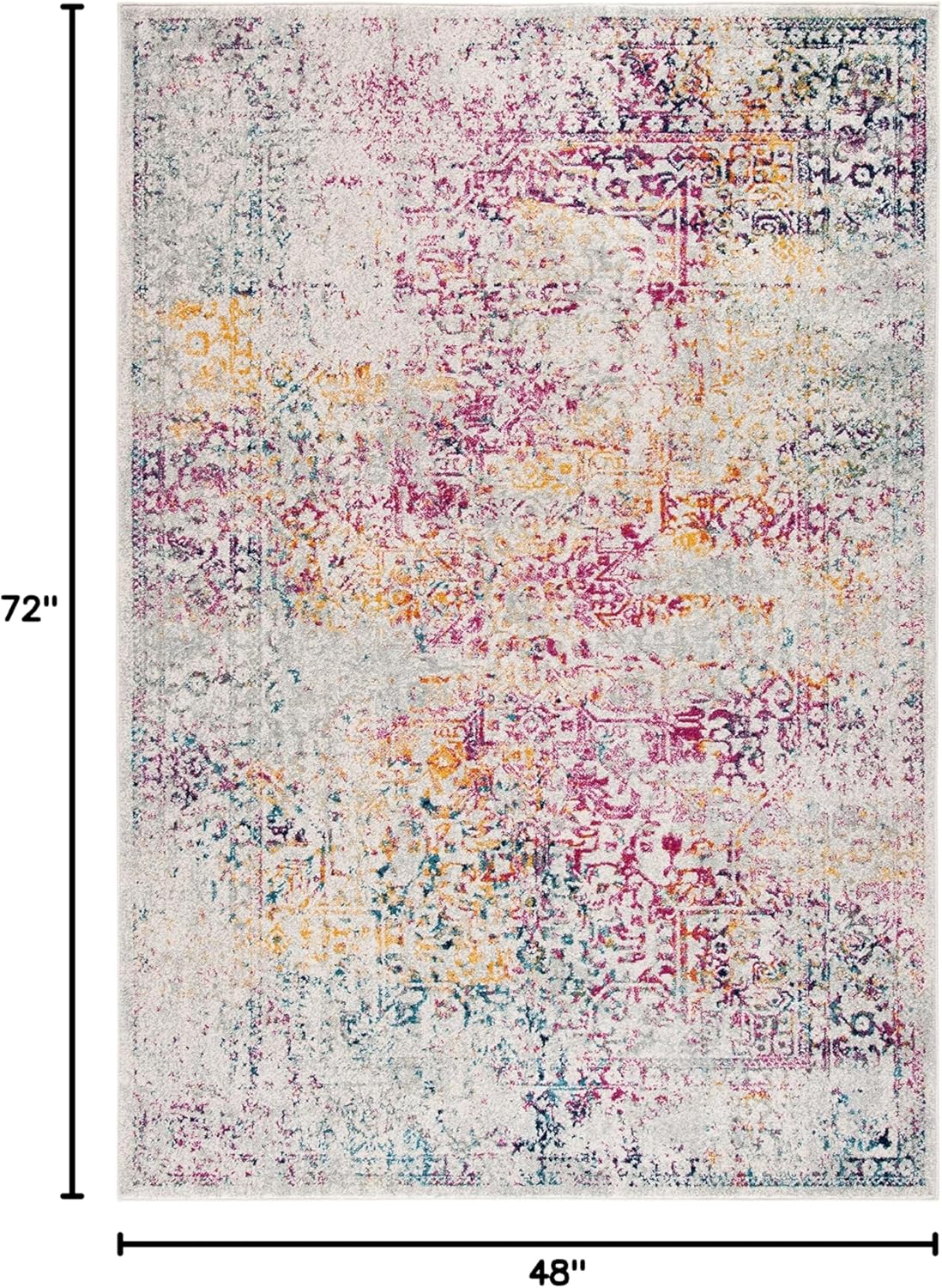 Alfombra Oriental Desgastada para Sala y Dormitorio EVK256Q