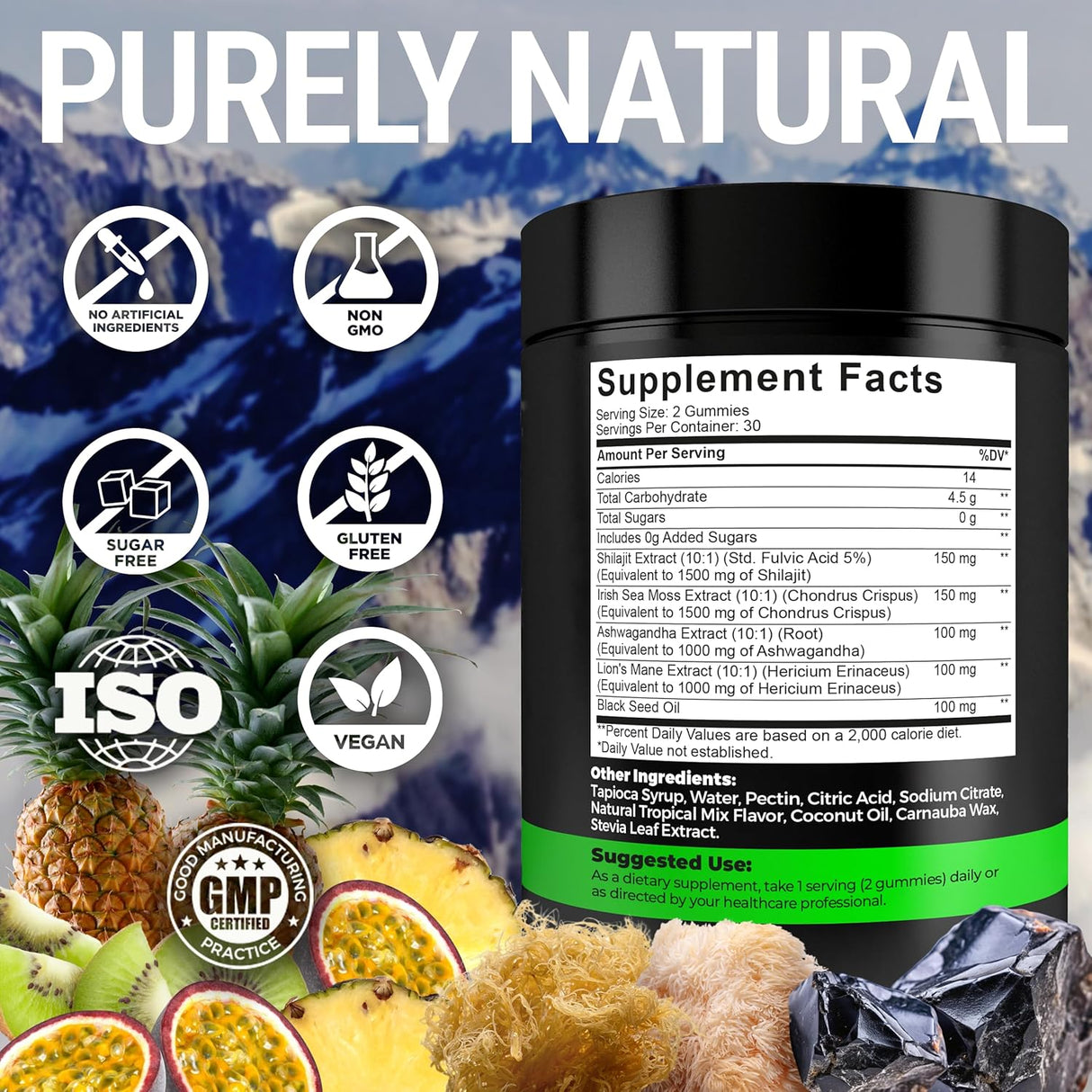 Gomitas de Shilajit Orgánico con Alga Sea - Inmunidad