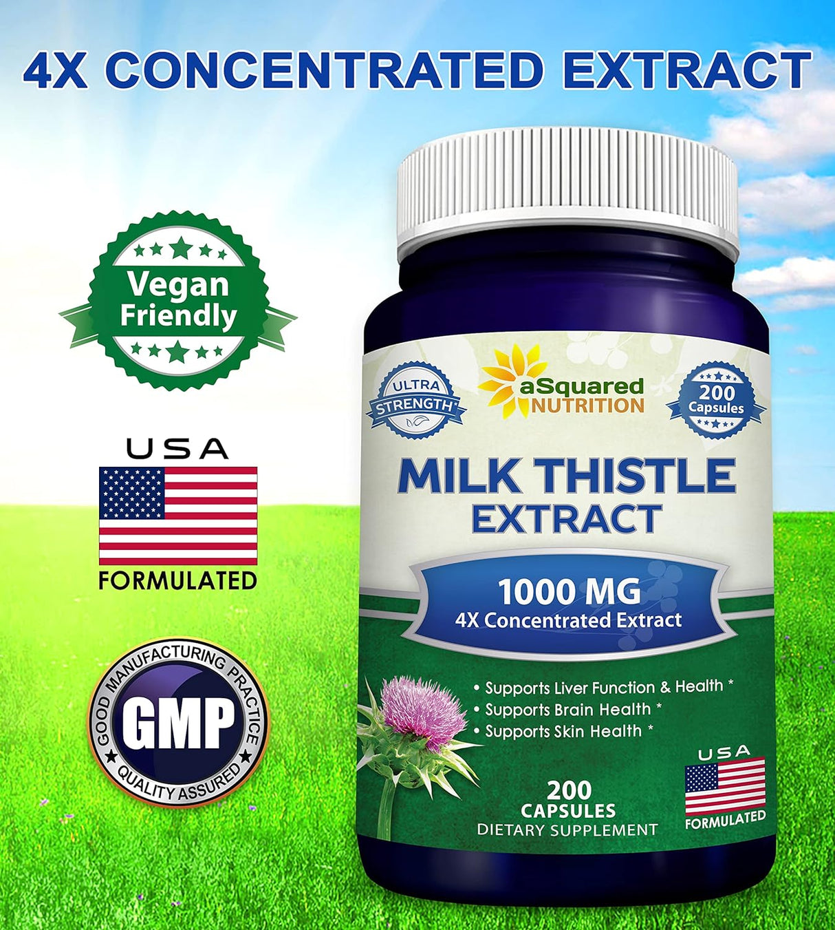 Suplemento Nutrition Suplemento de cardo mariano de 1000 mg