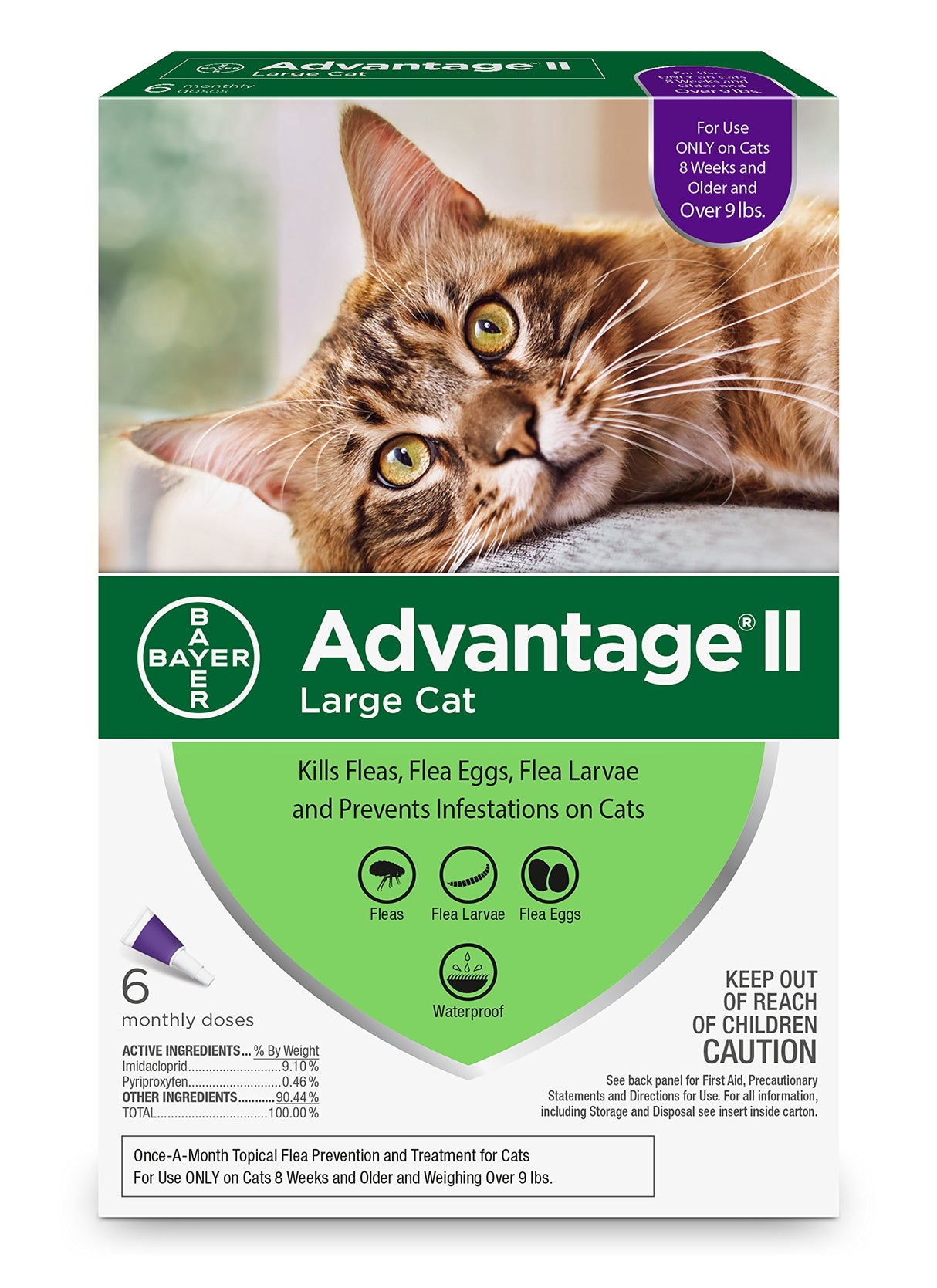 Bayer Advantage II para gatos grandes de más de 9 libras