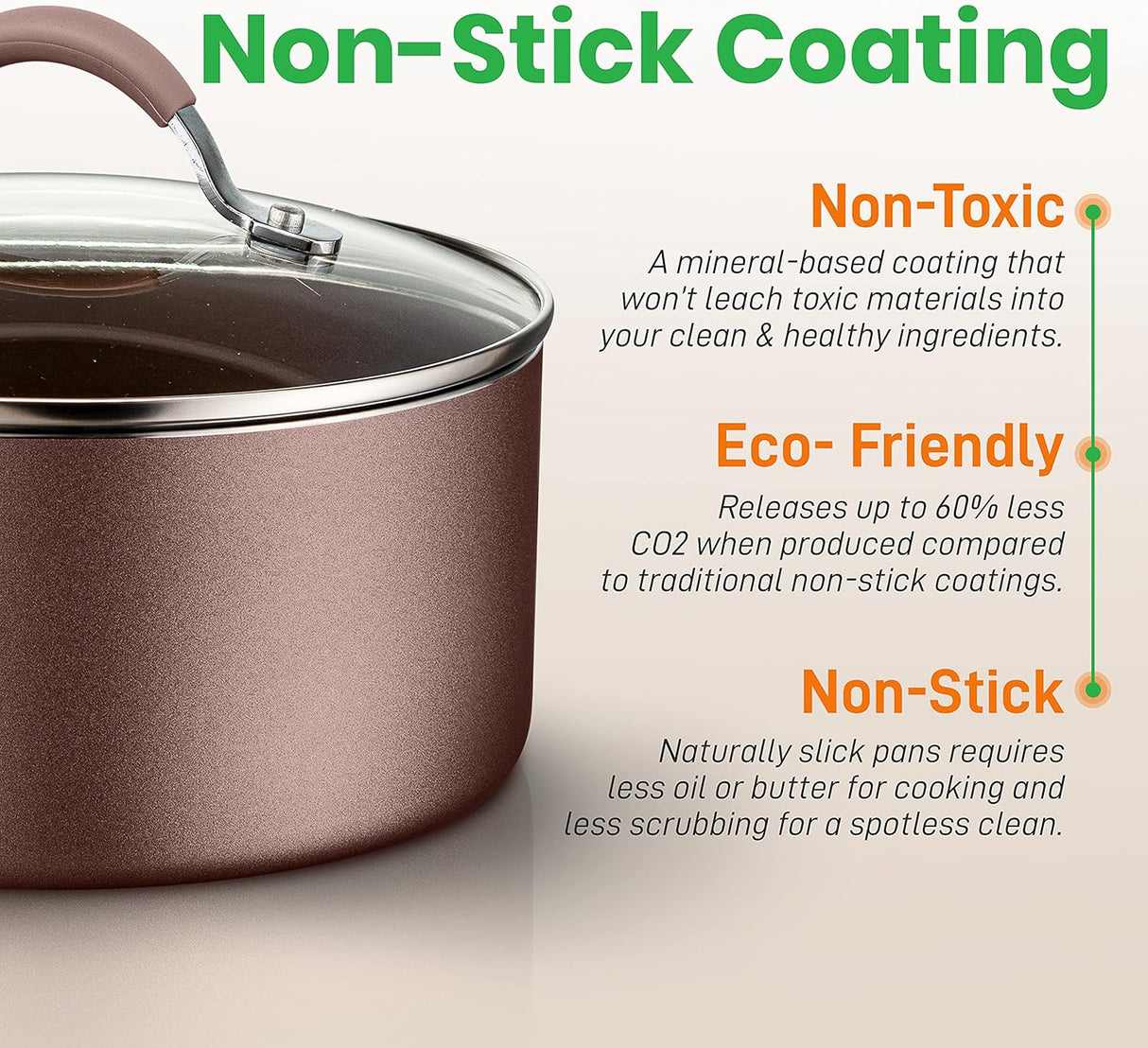 Juegos de Ollas de cocina antiadherentes NUTRICHEF NCCW14SBR