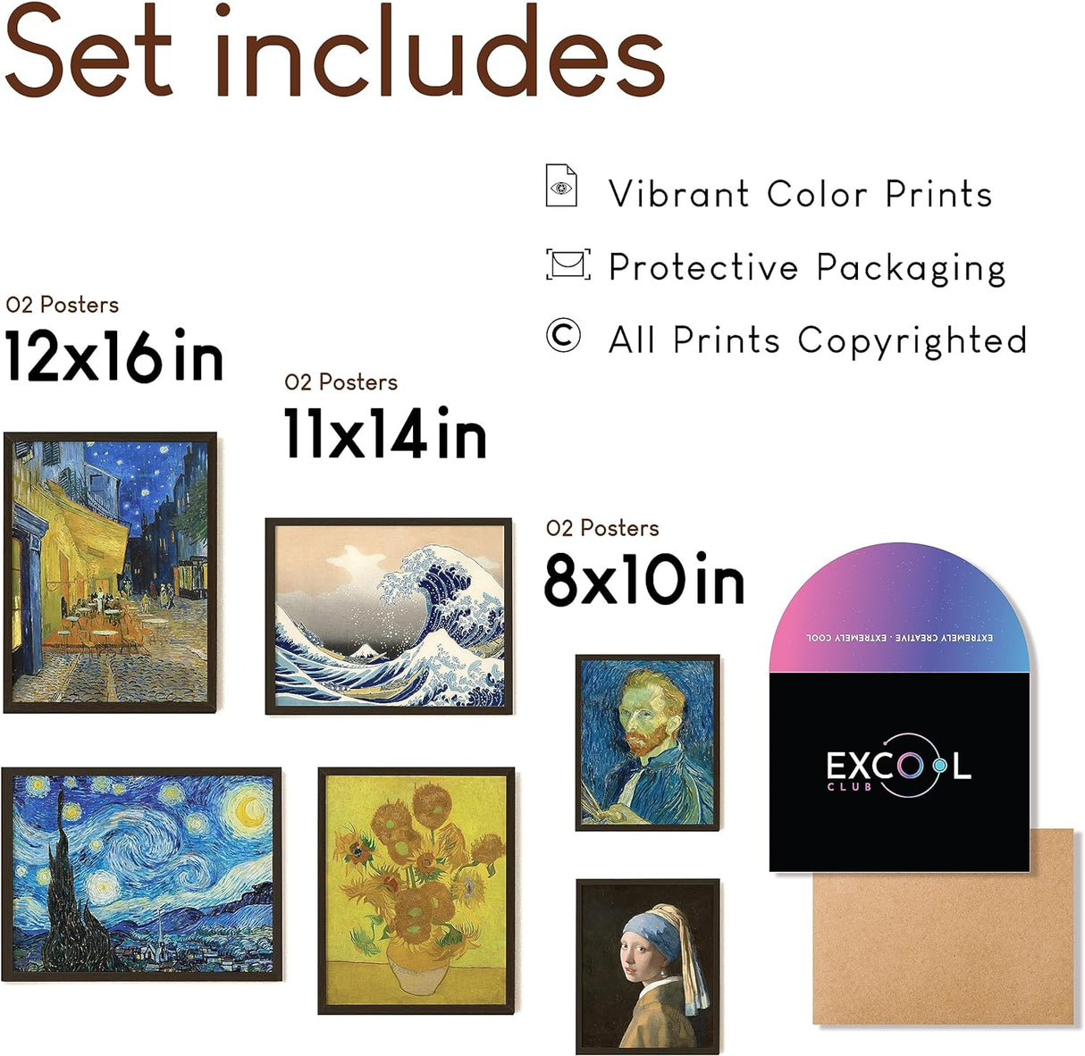 Arte de pared, póster de Vincent Van Gogh, impresiones sin marco