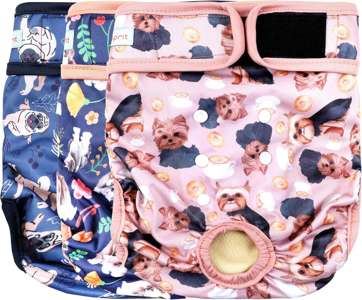 Langsprit Pañales lavables para perras (paquete de 3) tallaS