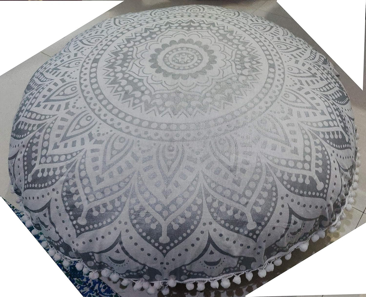 Cojín redondo grande de suelo para silla, funda otomana, almohada de meditación, cojines de suelo para adultos, puf otomano, fundas de tiro otomano, muebles de sala de manualidades para sentarse