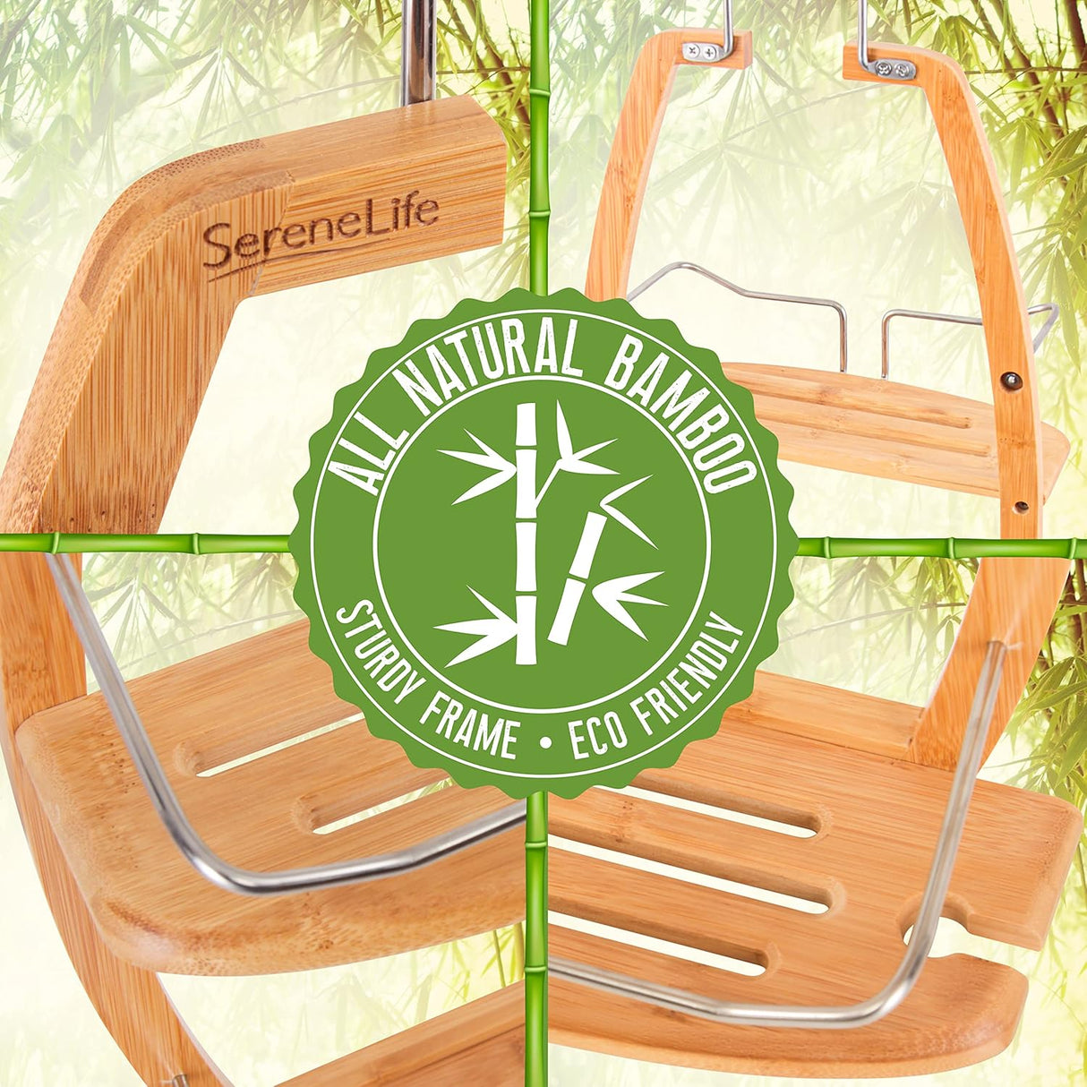 Organizador de carrito de ducha de bañera de bambú SLSHCD45