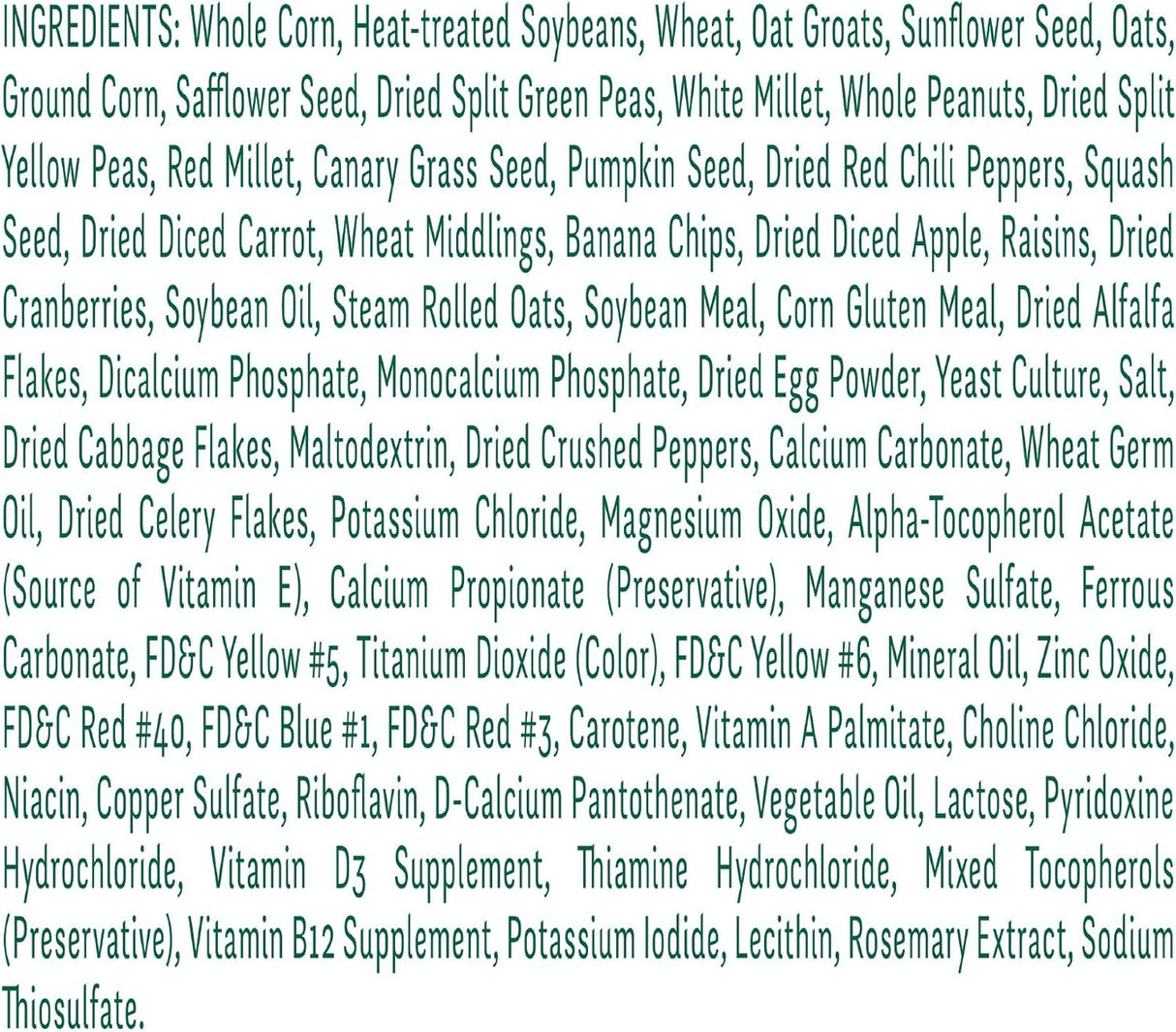 Bolsa de 8 libras para aves color blanco Wild Harvest