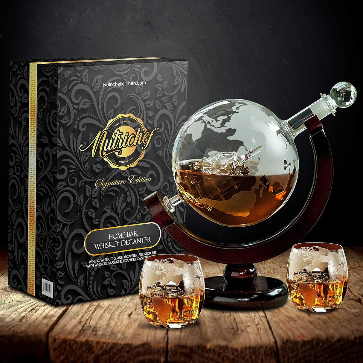 Decantador de whisky de cristal 28 oz NutriChef