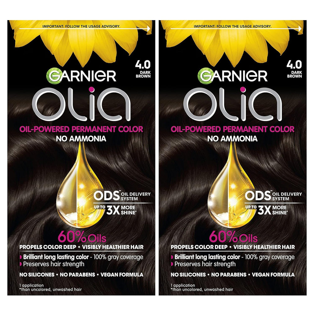 Garnier Olia Tinte permanente marrón oscuro, 2 unidades .