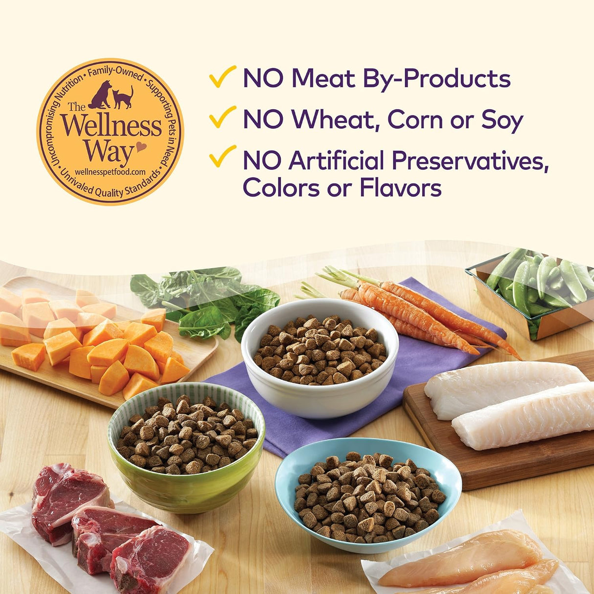 Alimento seco para perro, salud natural, libre de cereales