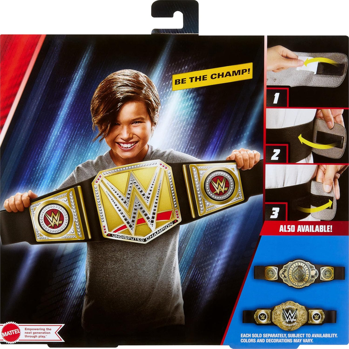 Cinturón de juego WWE Mattel, universal y peso completo, ajustable