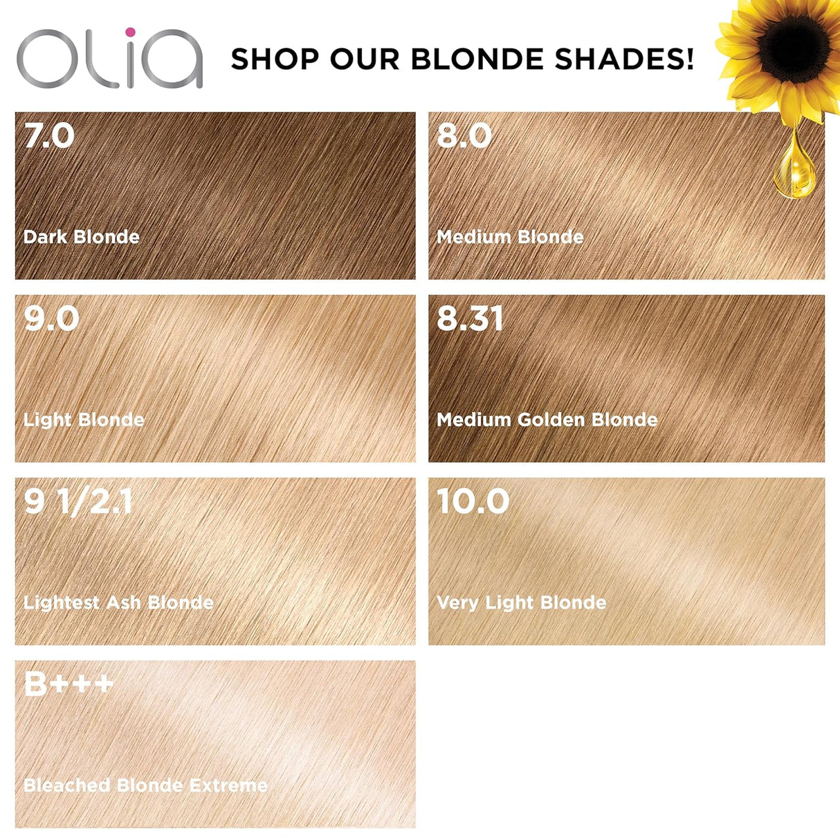 Garnier Olia Tinte permanente para el cabello, sin amoníaco, color brillante, rico en aceite, 9.0 rubio claro, 2 unidades (el embalaje puede variar)