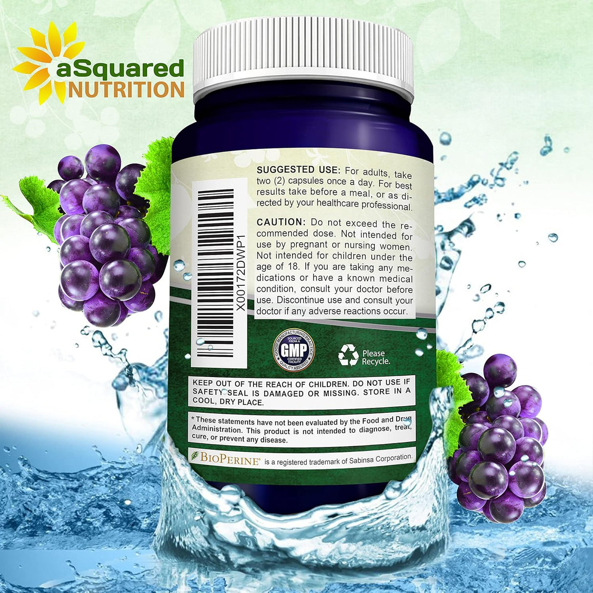 Suplemento Resveratrol natural con extracto de vino tinto
