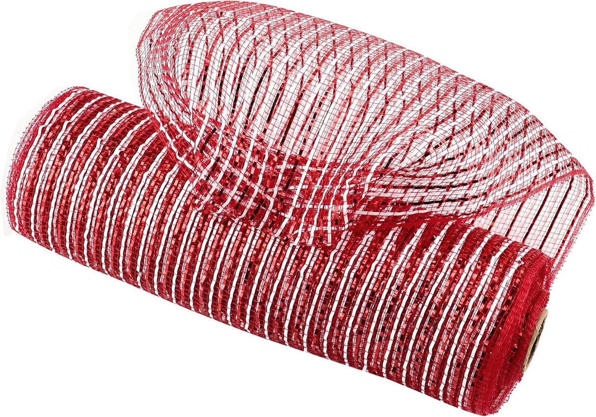 MEEDEE 10 Deco Mesh Navidad 10 Yards para Coronas y Árboles