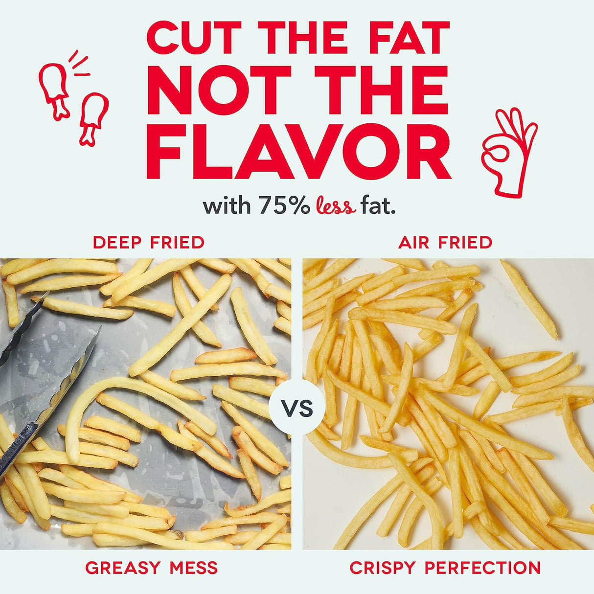 Freidora de Aire Tasti-Crisp™ de DASH, 2.6 Qt, 1000W, Compacta