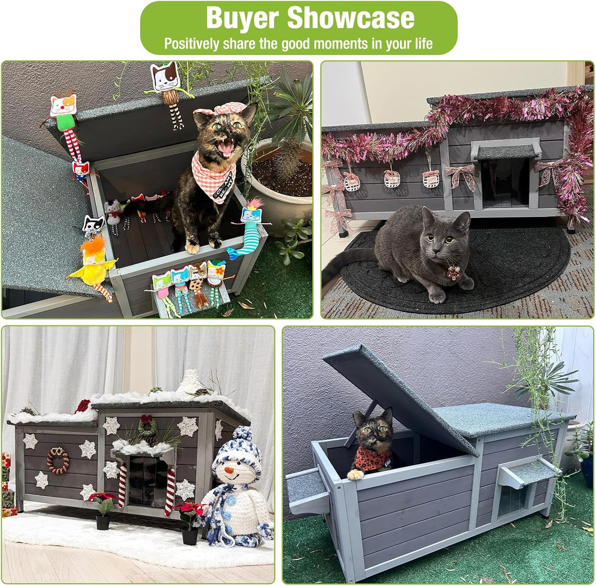 Casa exterior para gatos, AIR93-J, refugio resistente al clima