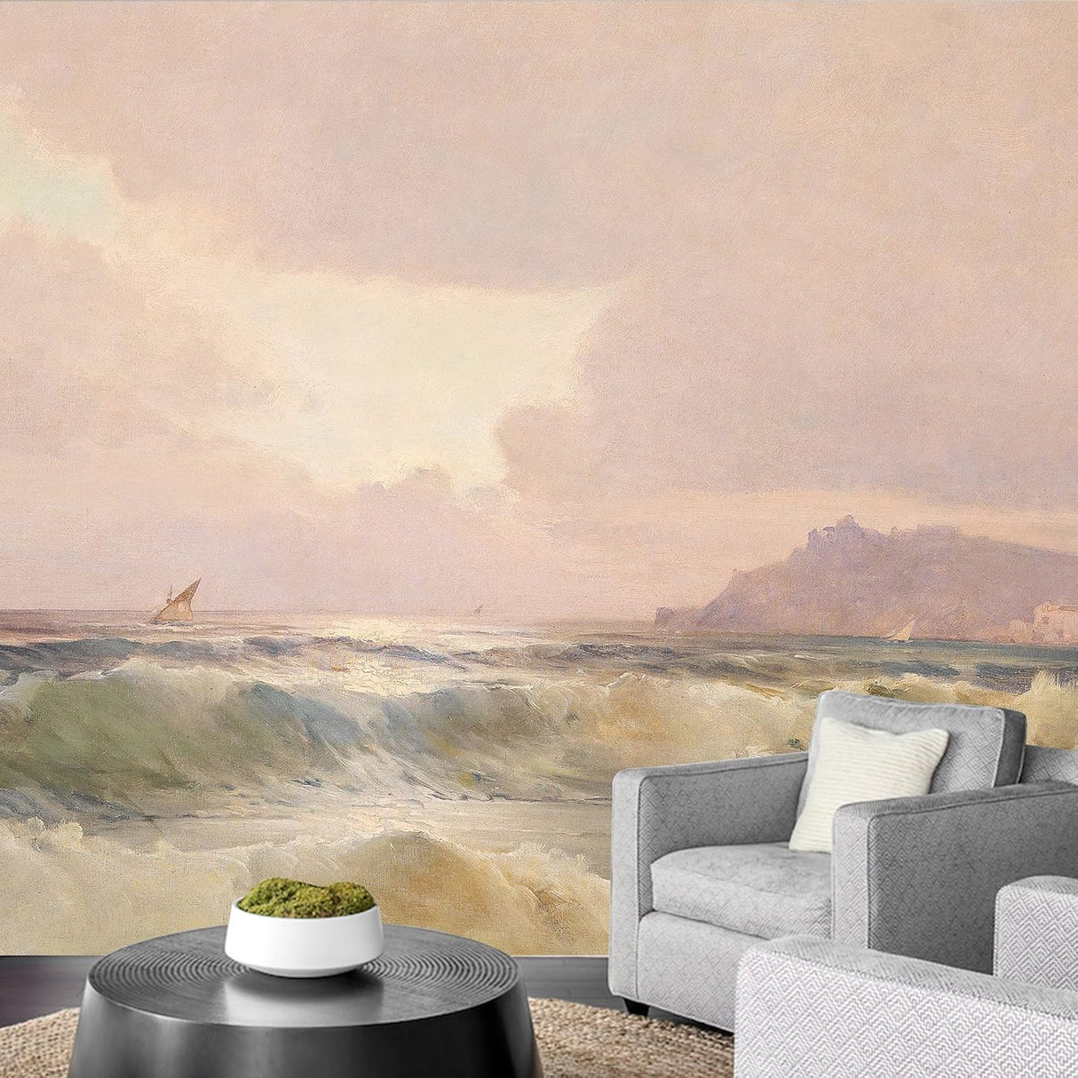 Adhesivo removible de pared/mural de pared pastel, amanecer