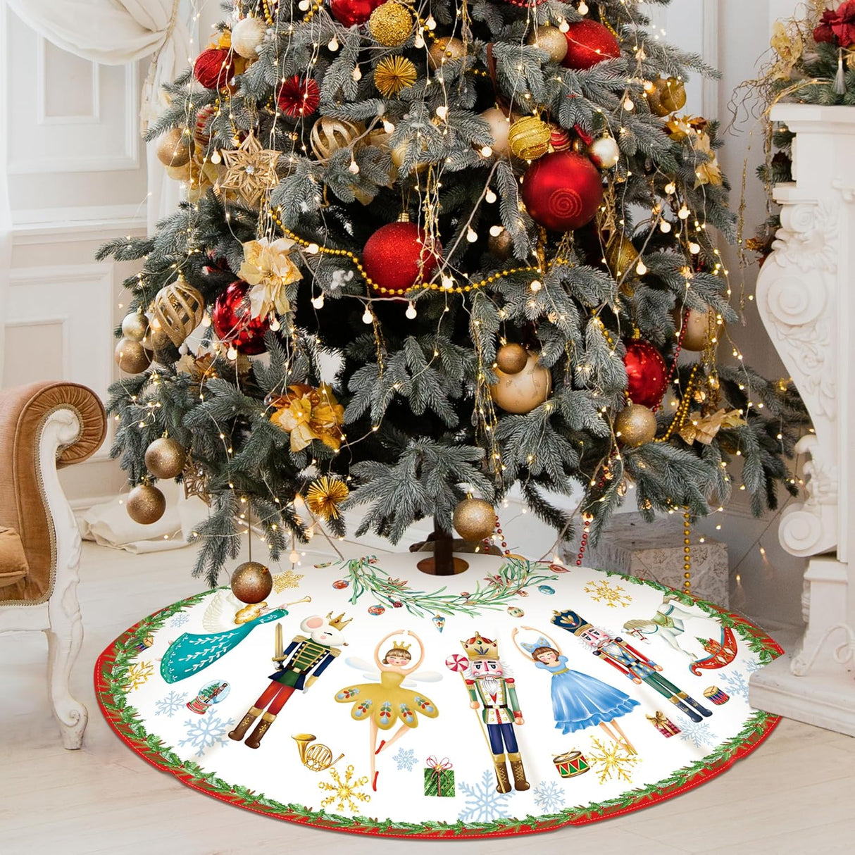Funda de Árbol de Navidad 48, Nutcracker, Decoración Rústica