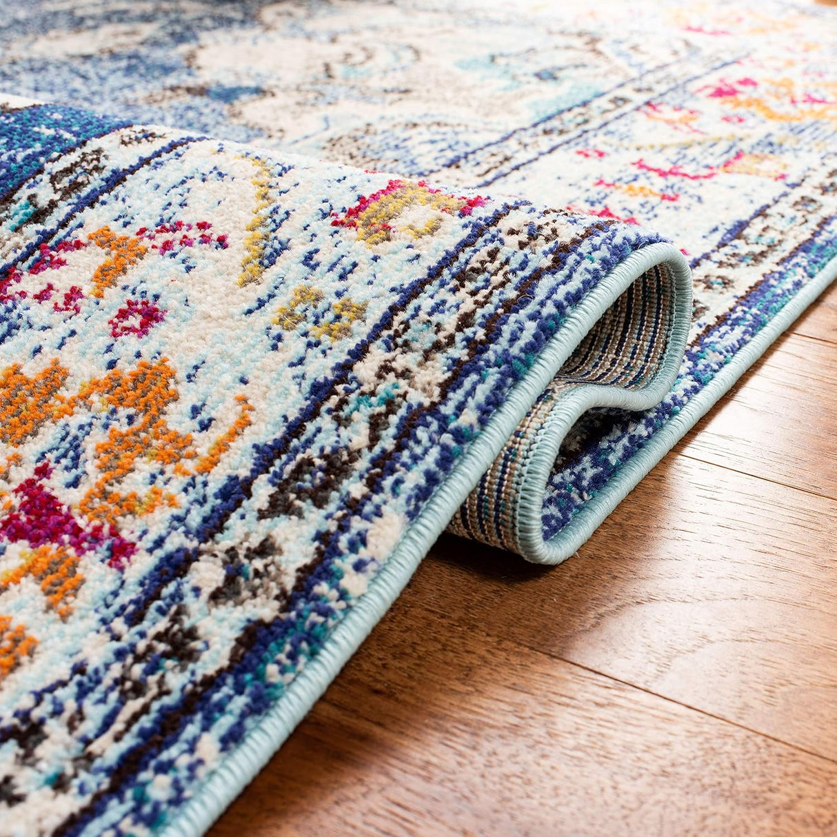 Alfombra Redonda Boho Chic Medallón Distress MNC243N