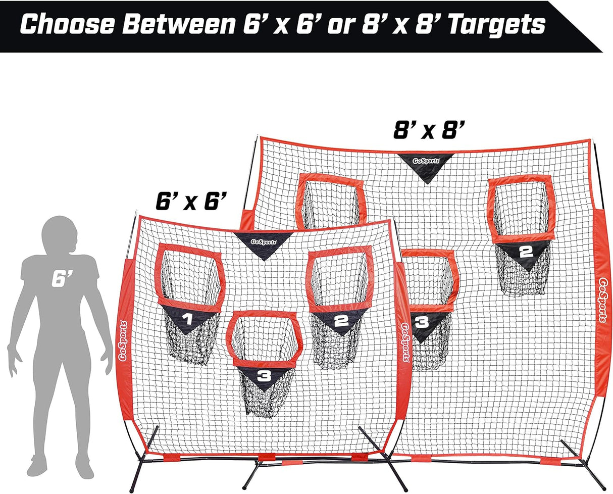 Red de lanzamiento de fútbol de 8x8 pies o 6x6 pies