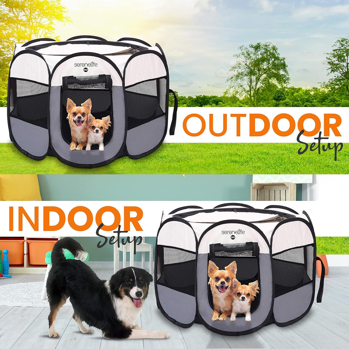 Casa para Perros plegable portátil SERENELIFE SLPTSB104