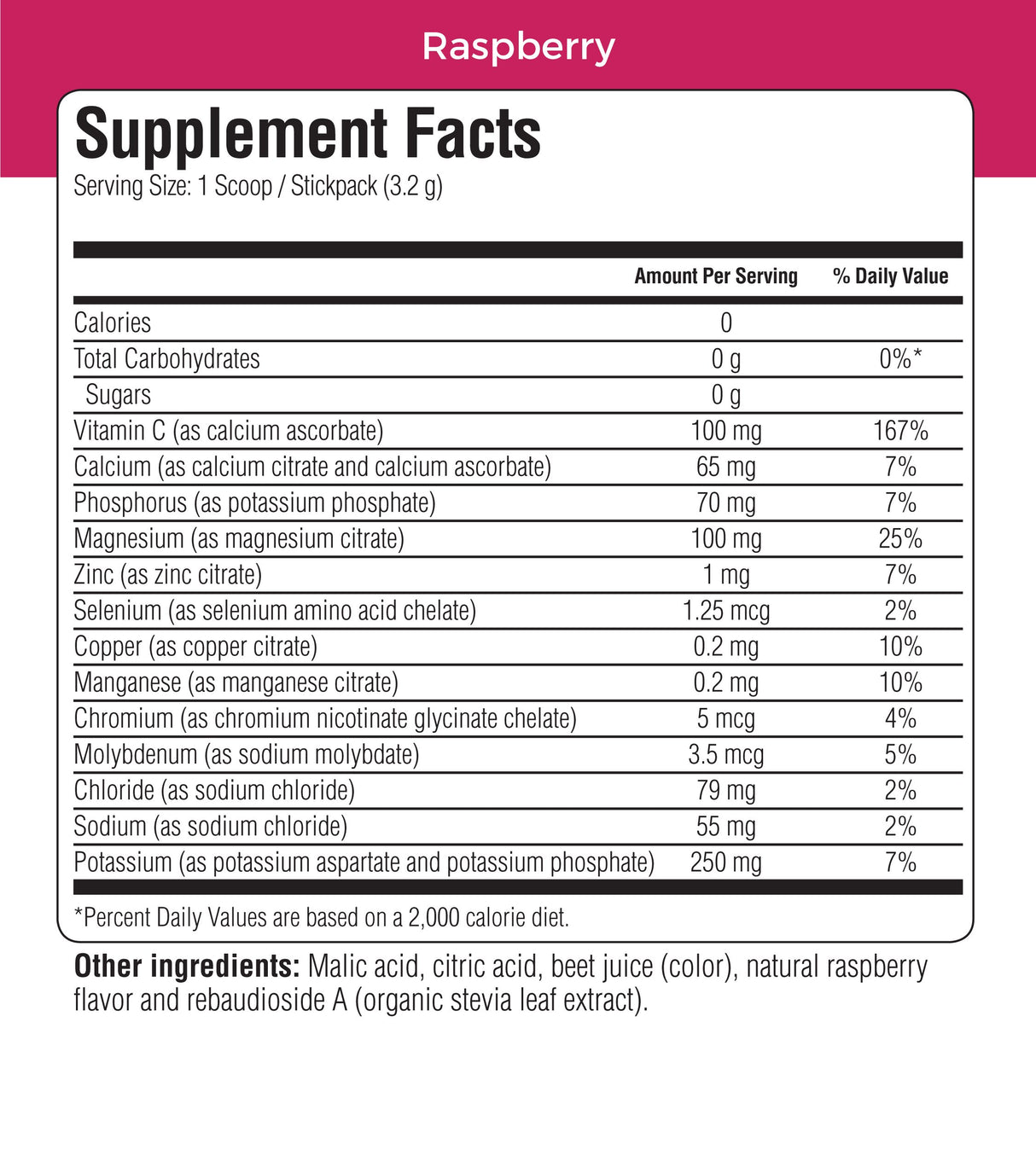 Polvo de electrolito hidratante Ultima, frambuesa