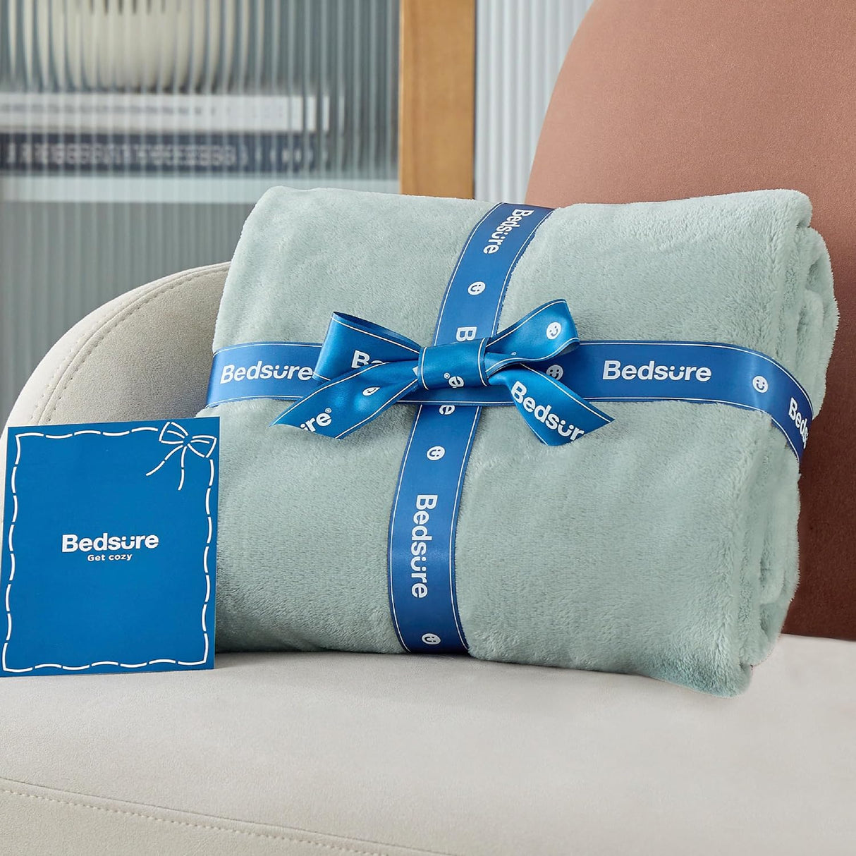 Manta de Felpa Bedsure, 300GSM Suave y Ligera, Modelo Jadeite