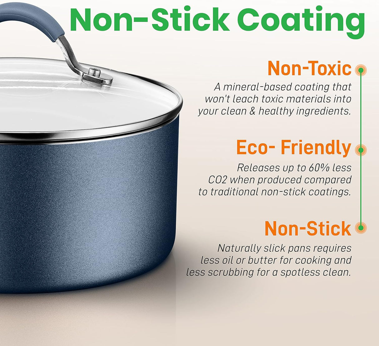 Juegos de Ollas de cocina antiadherente NUTRICHEF NCCW14SBLU