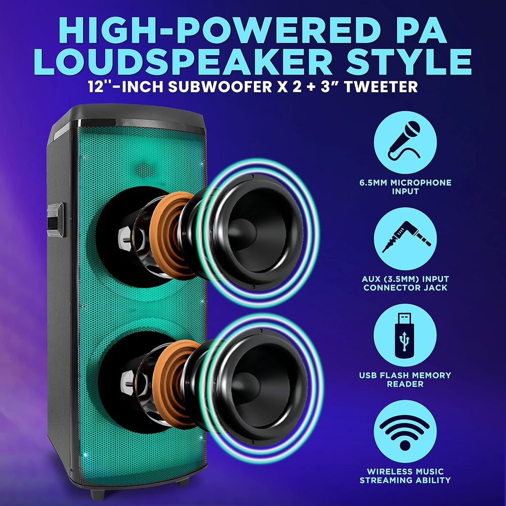 Altavoz portátil Bluetooth 600 W dual PYLE-PRO