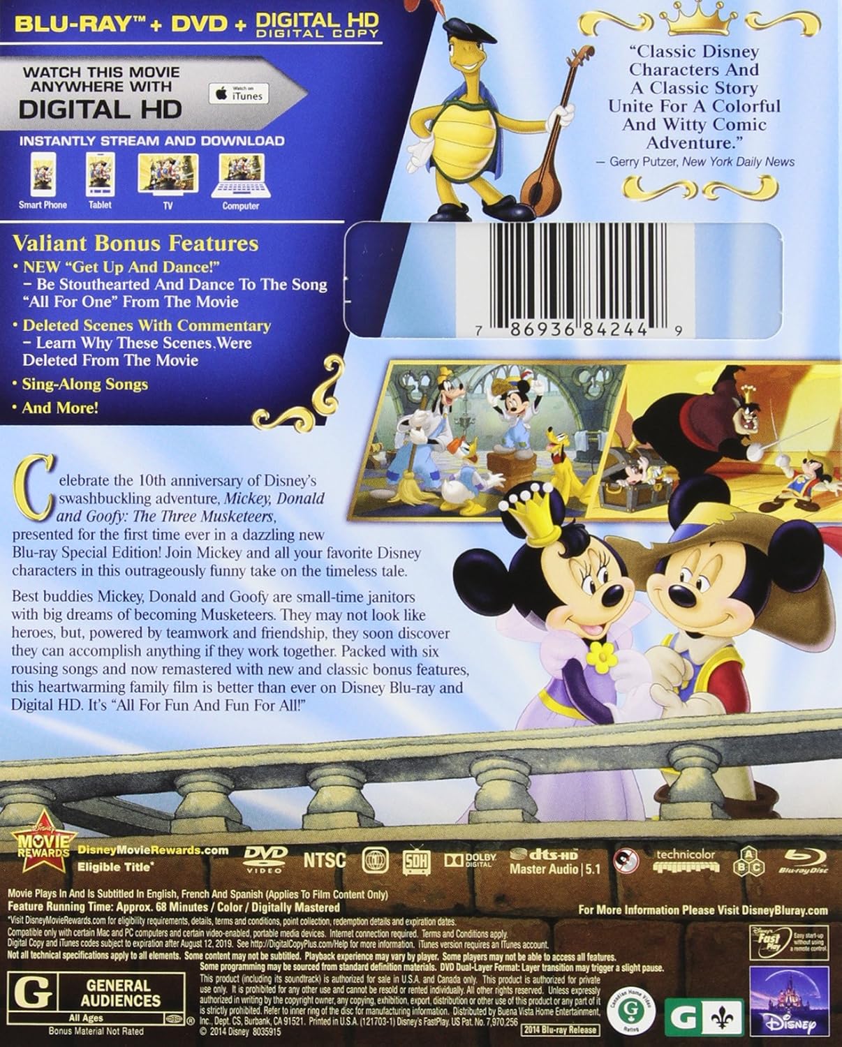 Los tres mosqueteros Mickey, Donald, Goofy Blu-ray