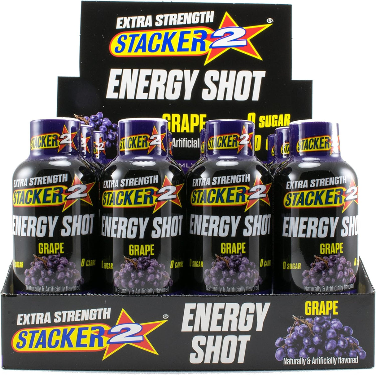 Stacker 2 Extreme Energy Shot Extra Strength, uva pack de 12