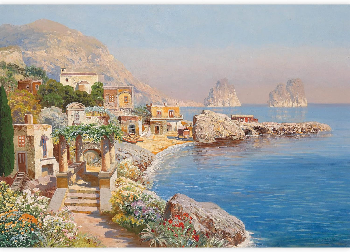 Adhesivo mural removible de pared vibrante junto al mar flor