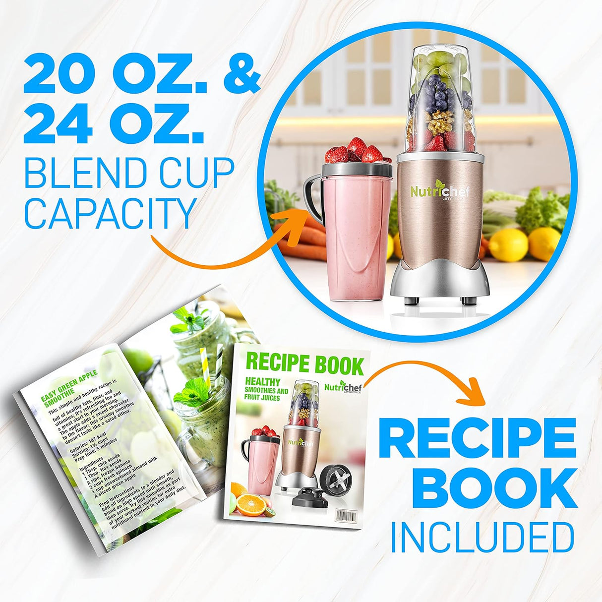Licuadoras eléctrica de 900 NutriChef NCBL90