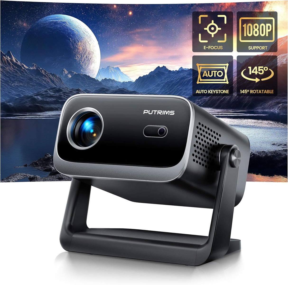 Proyector Mini PUTRIMS 1080P WiFi Bluetooth, Enfoque Automático