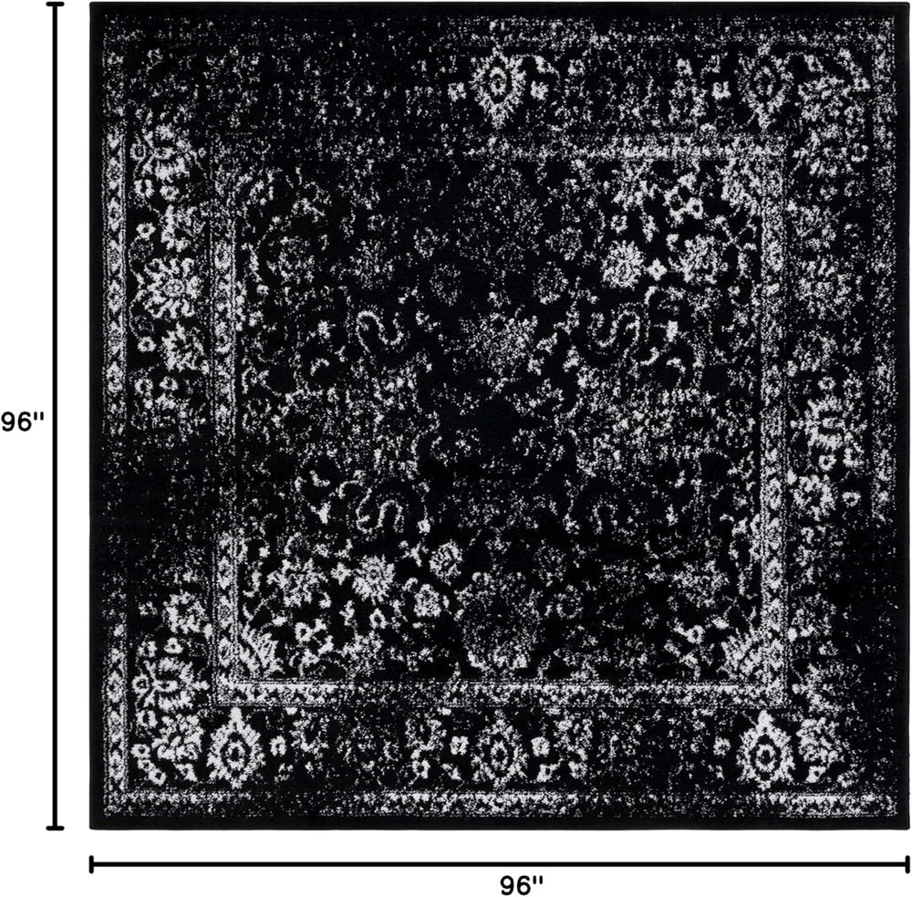 Alfombra de área cuadrada, diseño oriental, fácil cuidado, ADR109Z-8SQ