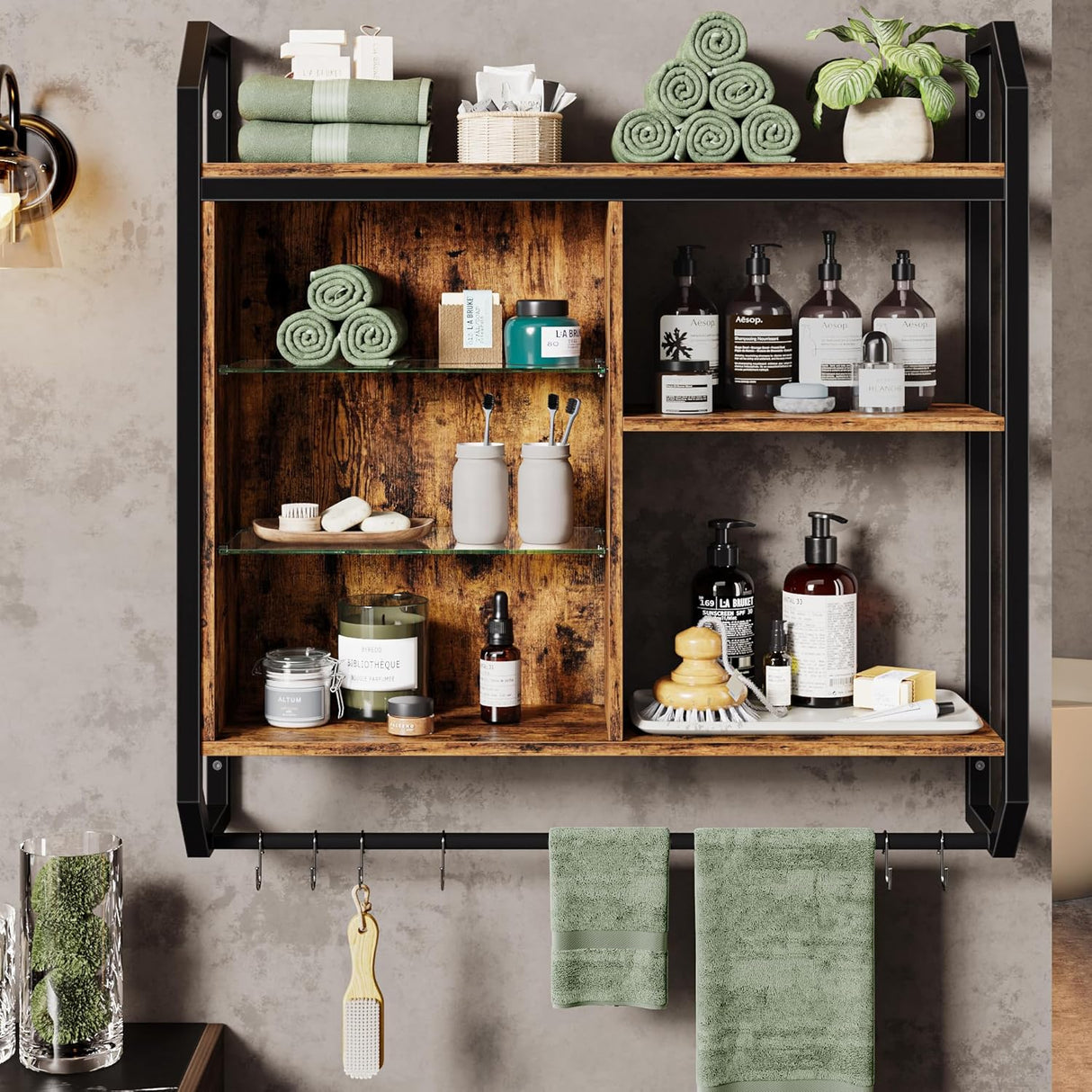 Estanterías Flotantes LED Bestier, Estantes de Tubería Industrial