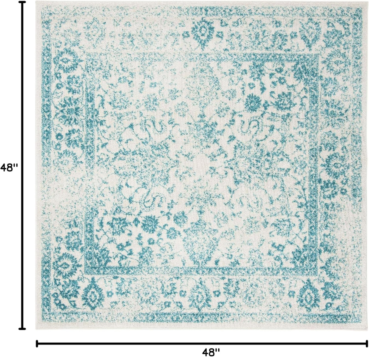 Alfombra de Área Cuadrada, Diseño Oriental, Modelo ADR109D