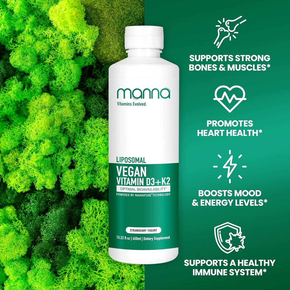 Suplementos liposomal D3 + K2 450 ml