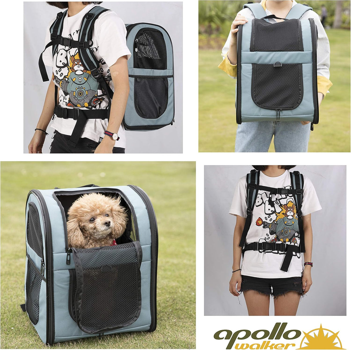 Mochila para transportat gatos azul
