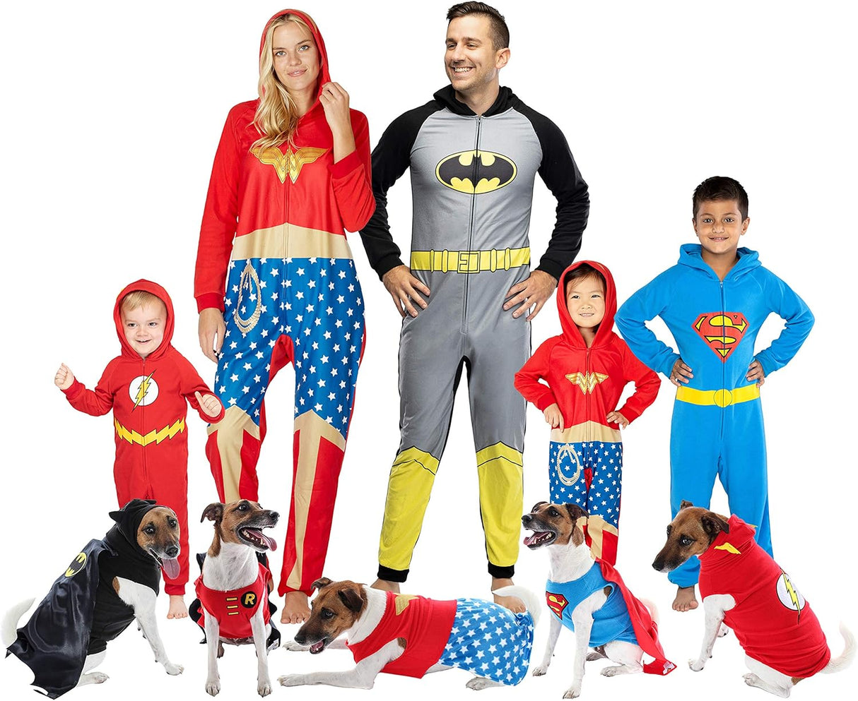 DC Comics -sUPER MAN Disfraz de superhéroe con capucha para hombre, Multi