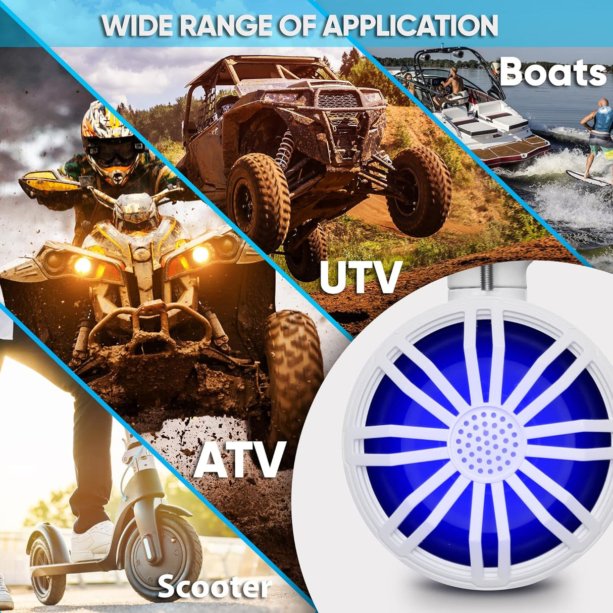 Parlantes todoterreno impermeables blancos PYLE PLMRBT33WT