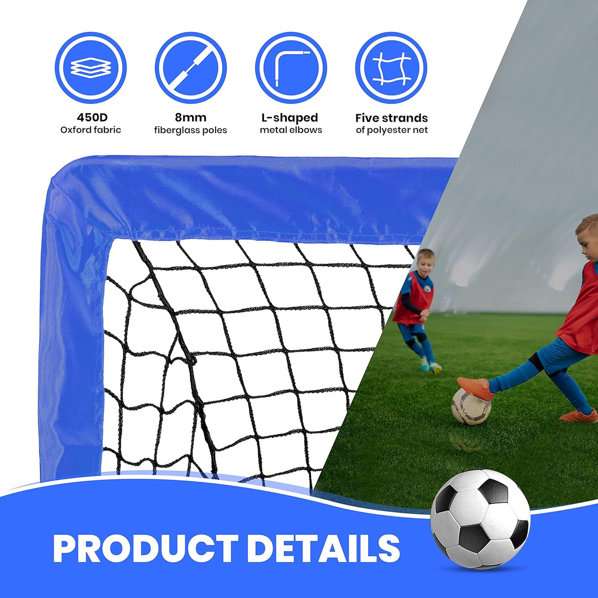 Mini porteria de futbol plegable para entrenar niños