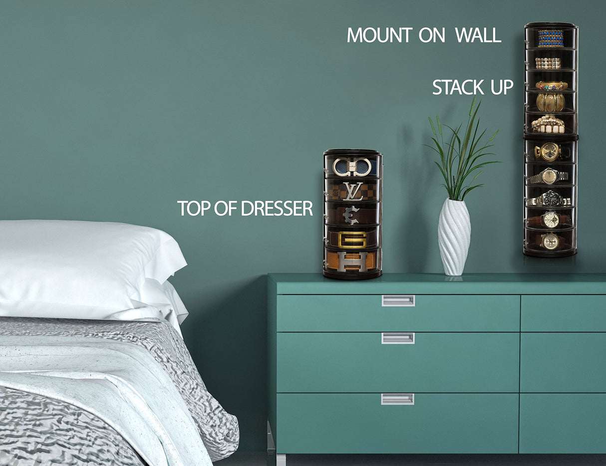 Organizador de cinturones organizador de acrílico y pantalla