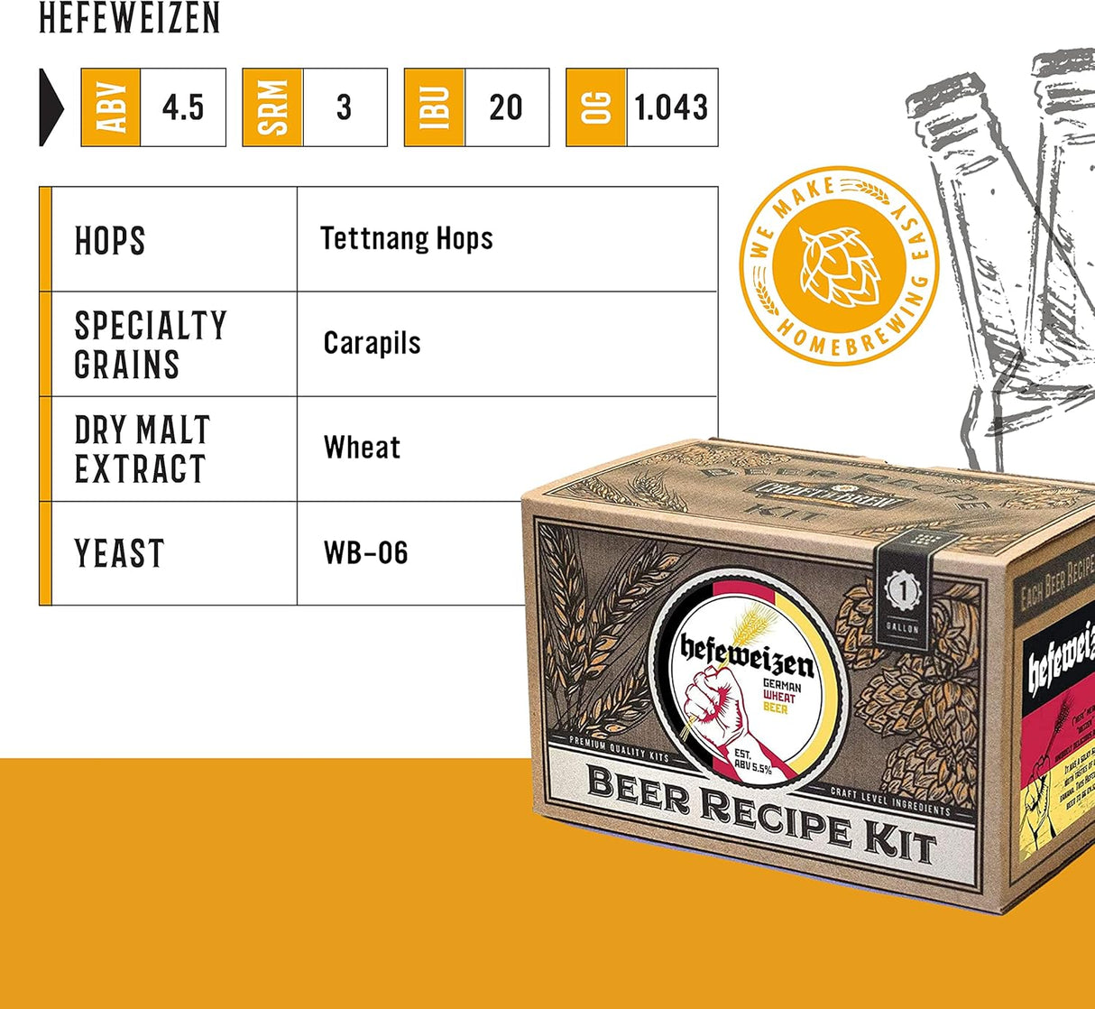 Kit de ingredientes para hacer cerveza RK-HEF Craft A Brew
