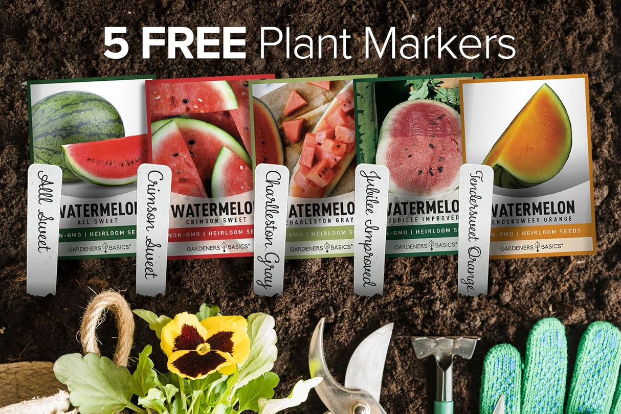 Semillas de Sandía para Jardín - Gardeners Basics, 5 Variedades