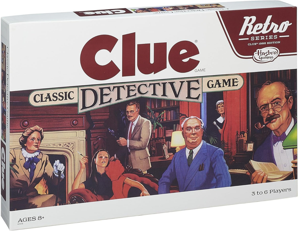 Juego de mesa Clue Retro de Hasbro, 3-6 jugadores, 1986
