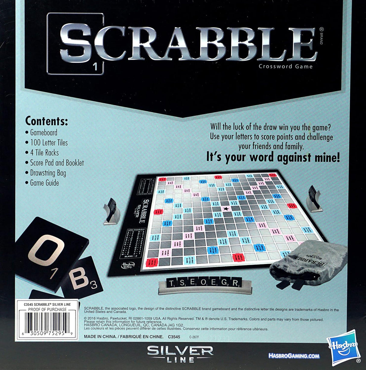 Juego de mesa Scrabble Edición Silver Line de Hasbro