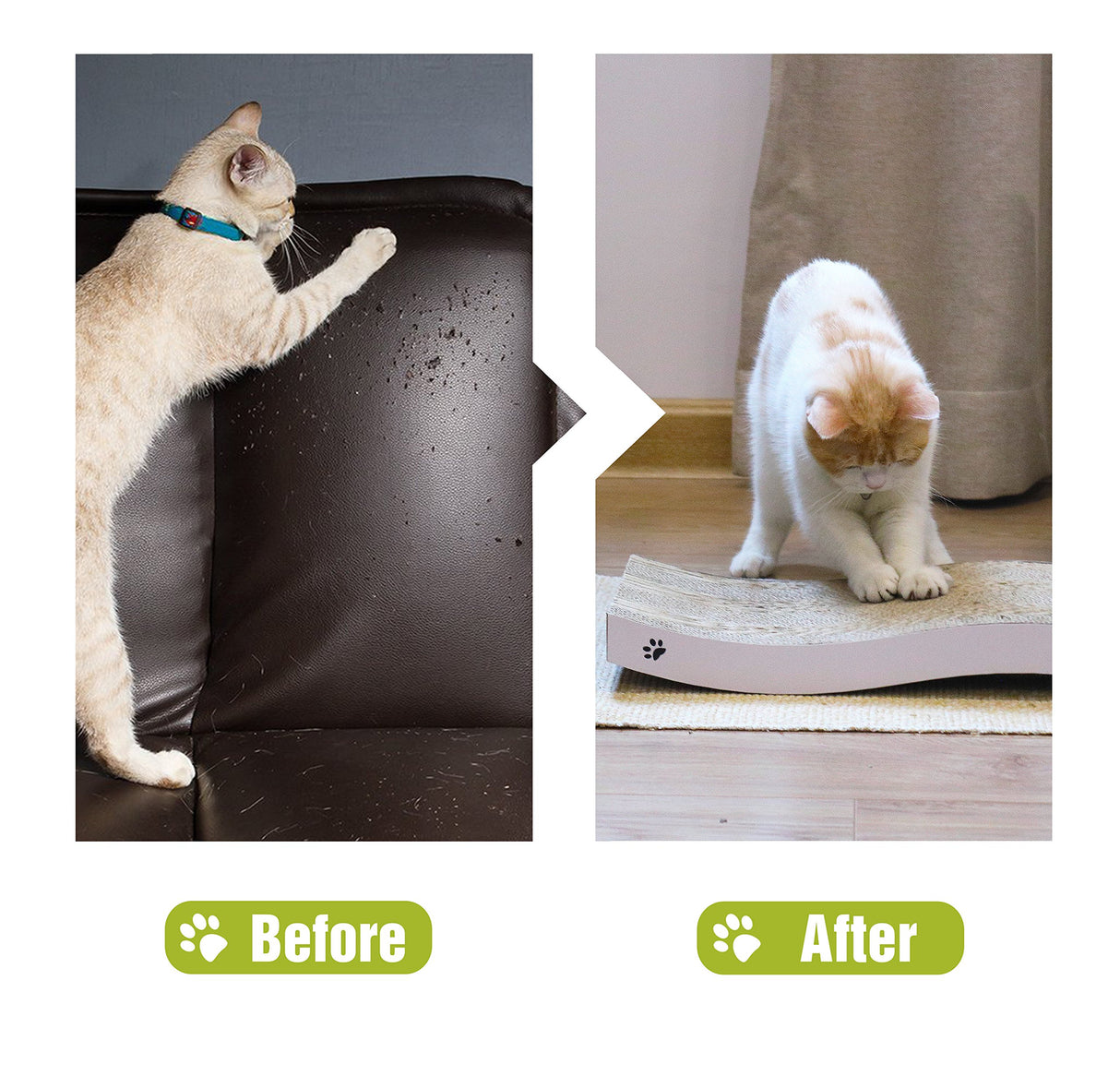 COCHING Cat Scratcher Cartón Rascador de forma curva