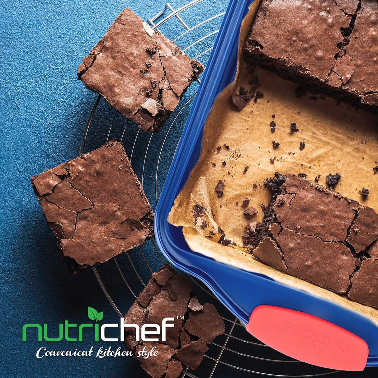 Bandeja antiadherente azul NUTRICHEF BKNCSBSBL8SQUARE