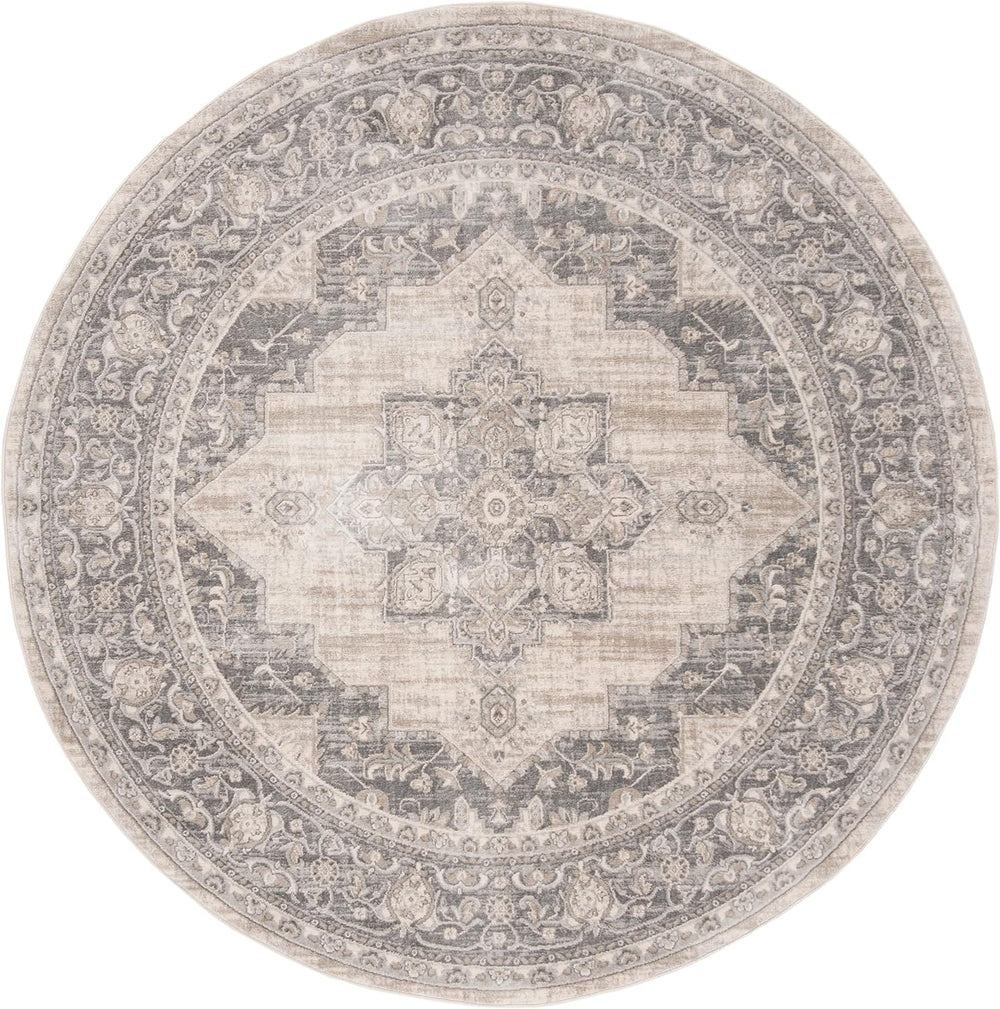 Alfombra Redonda Medallón Desgastado, Ideal para Áreas Tráfico (BNT865B)