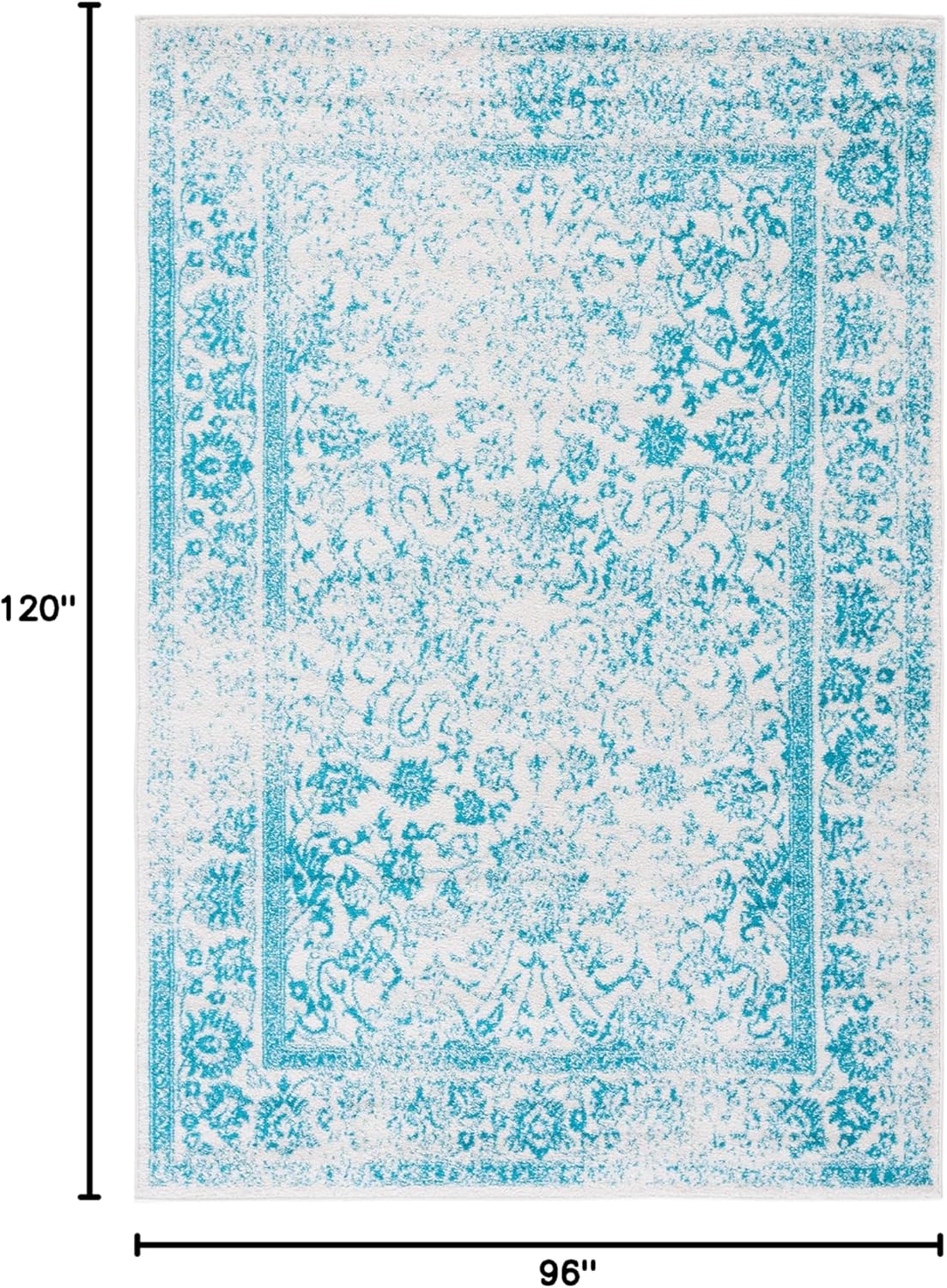 Alfombra de área, diseño oriental desgastado, modelo ADR109D